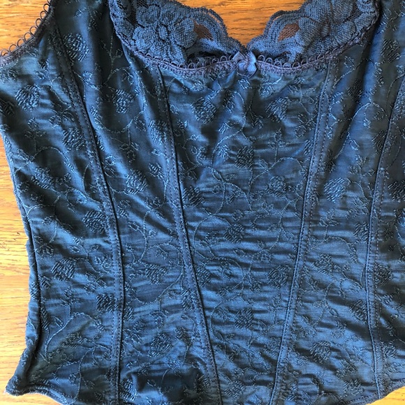 Elegant blue corset tank top - Picture 7 of 8